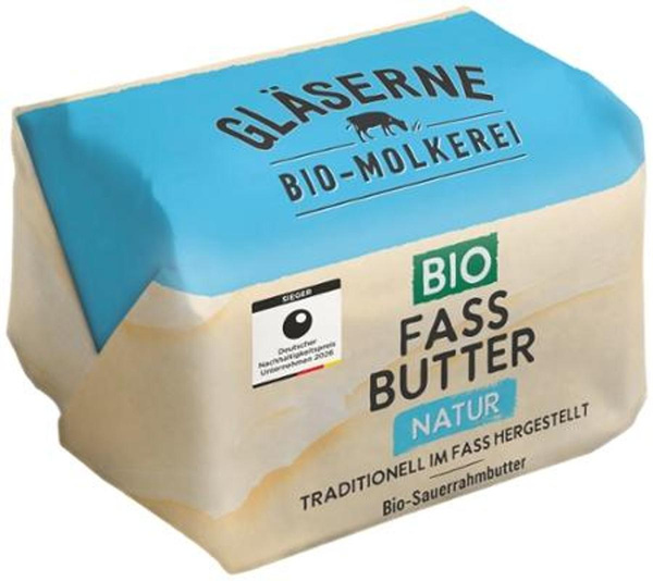 Produktfoto zu VPE Fassbutter Sauerrahm natur  10x250g Gläserne Molkerei