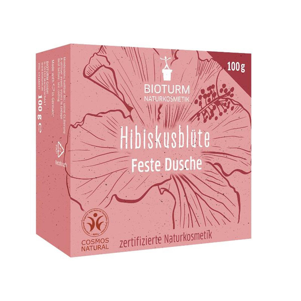 Produktfoto zu Feste Dusche Hibiskus 100g Bioturm