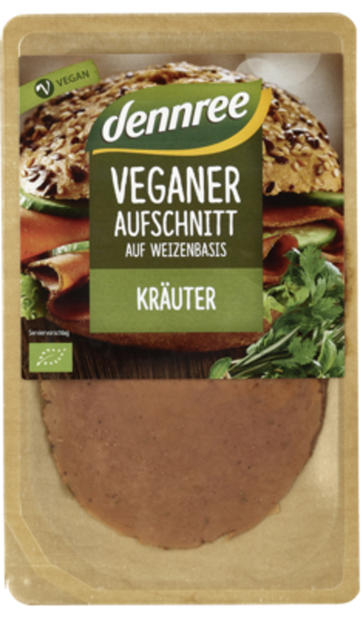 Produktfoto zu Veganer Aufschnitt auf Weizenbasis mit Kräutern 90g dennree