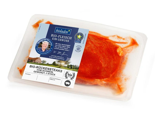 Produktfoto zu Rückensteak vom Schwein, gewürzt 200g (2 Stck.) bioladen