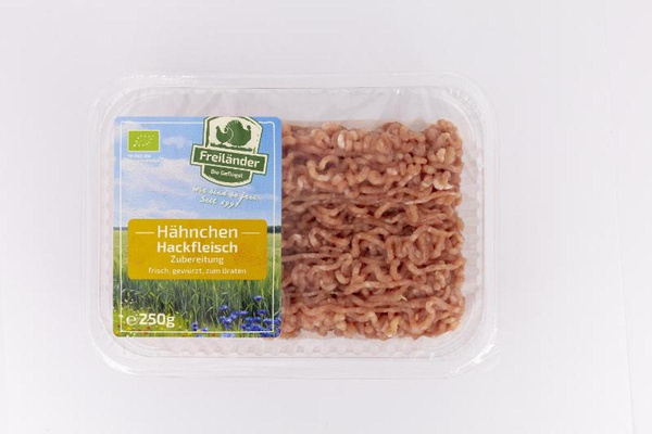 Produktfoto zu Hähnchenhackfleisch gewürzt 250g Freiländer Bio Geflügel
