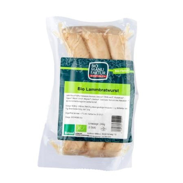 Produktfoto zu Lammbratwurst 240g (3 Stück) Bio Manufaktur Westfalen
