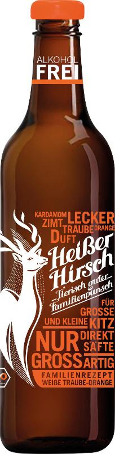 Produktfoto zu VPE Familienpunsch Orange 6x0,75l Heißer Hirsch