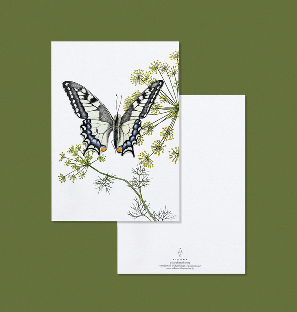 Produktfoto zu Postkarte Schwalbenschwanz Aikona