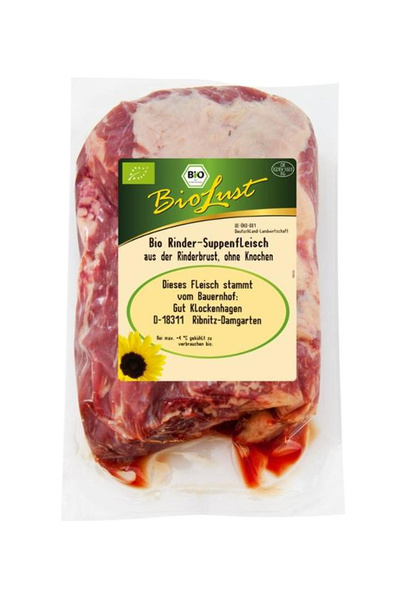 Produktfoto zu Rindersuppenfleisch aus der Brust 500g BioLust