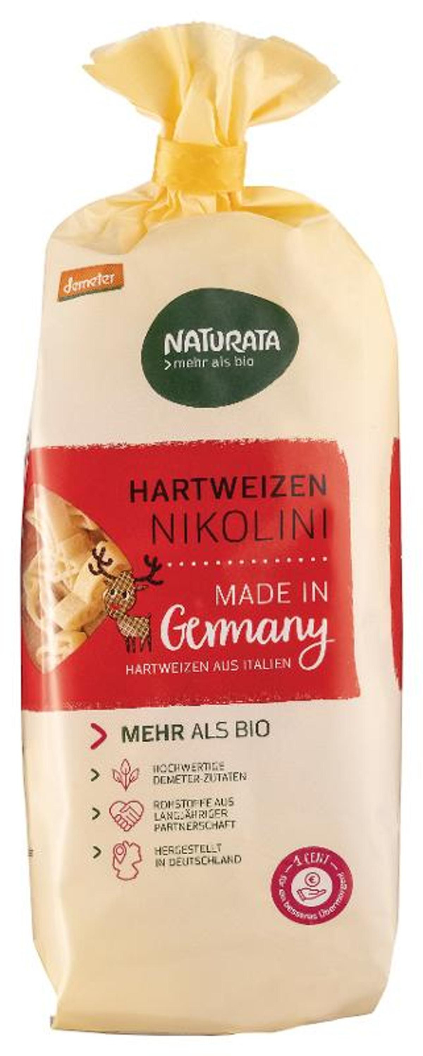 Produktfoto zu Weihnachtsnudeln Nikolini 250g Naturata