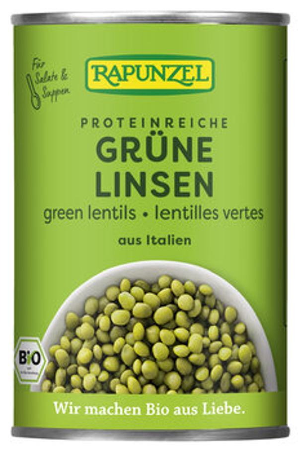 Produktfoto zu VPE Grüne Linsen in der Dose 6x400g Rapunzel
