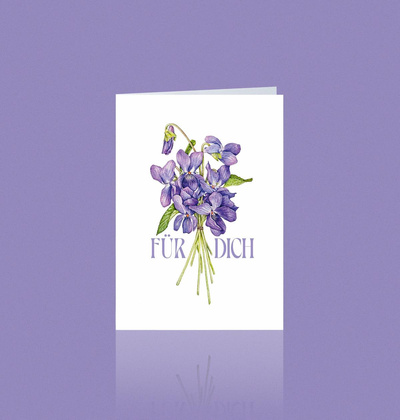 Produktfoto zu Doppelkarte "Veilchen" Aikona Illustration