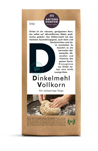 Produktfoto zu Dinkelmehl Vollkorn 1kg Antersorfer Mühle