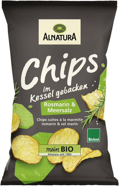 Produktfoto zu Chips im Kessel gebacken mit Rosmarin und Meersalz 125g Alnatura
