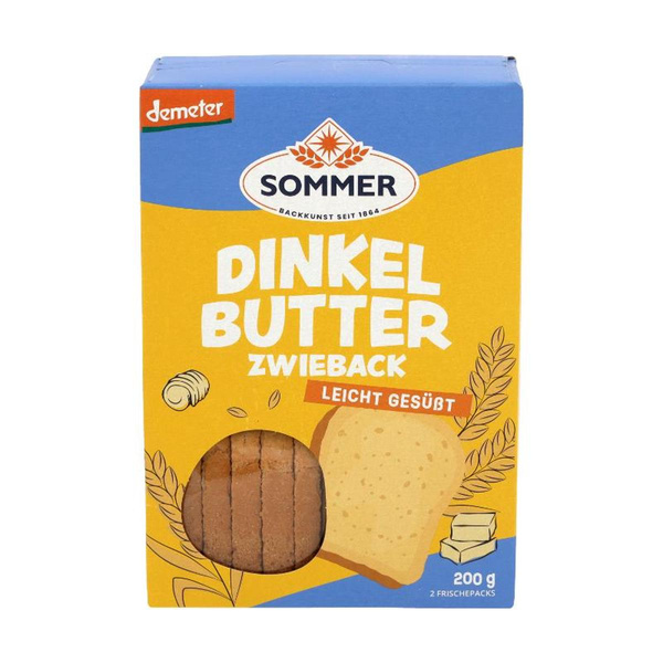 Produktfoto zu VPE Dinkel Butter Zwieback 6x200g Sommer & Co.