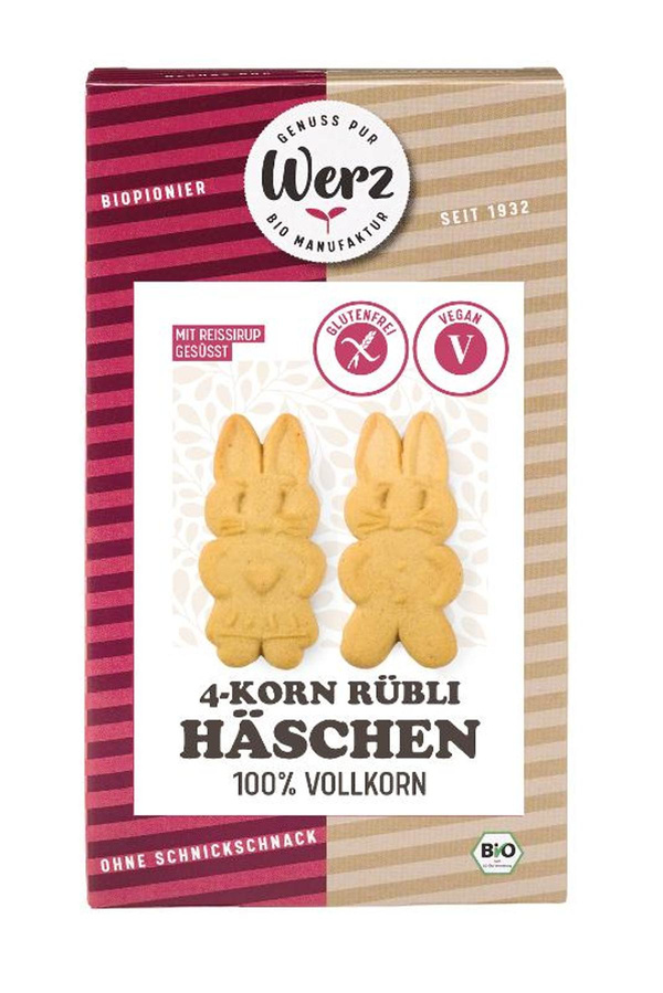 Produktfoto zu 4-Korn-Rübli-Häschen 100g Werz