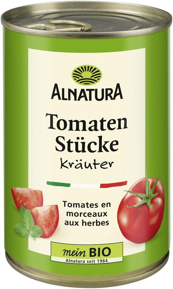 Produktfoto zu Tomatenstücke Kräuter 400g Alnatura