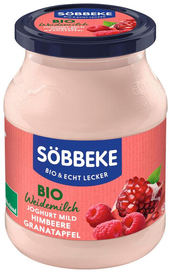 Produktfoto zu Joghurt Pur Bio Himbeere-Granatapfel 500g Söbbeke