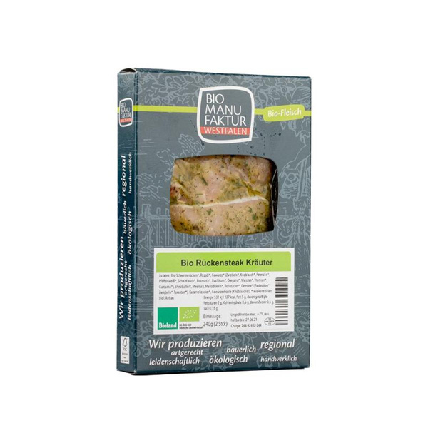 Produktfoto zu Rückensteak Bärlauch 240g (2 Stück) Bio Manufaktur Westfalen
