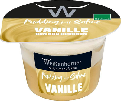 Produktfoto zu VPE Pudding mit Sahne Vanille 6x175g Weißenhorner Milch Manufaktur