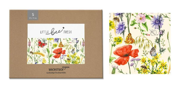 Produktfoto zu Veganes Wachstuch Größe S 15x15cm Little bee fresh