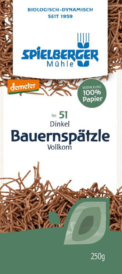 Produktfoto zu Vollkorn Bauernspätzle 250g Spielberger