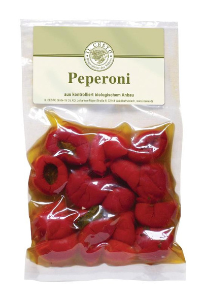 Produktfoto zu Italienische Kirschpeperoni mariniert mariniert 175g IL Cesto