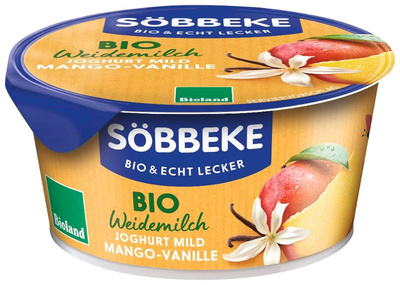 Produktfoto zu VPE Joghurt Pur Bio Mango Vanille 6x150g Söbbeke