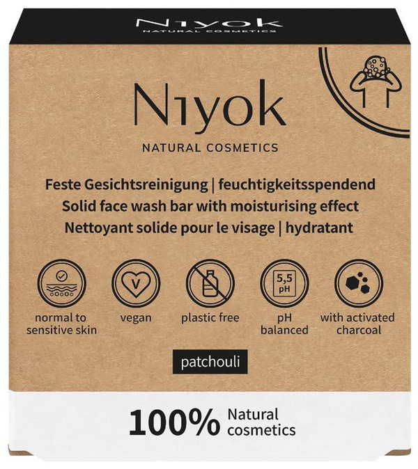 Produktfoto zu Feste Gesichtsreinigung Patchouli 80g Niyok Natural Cosmetics