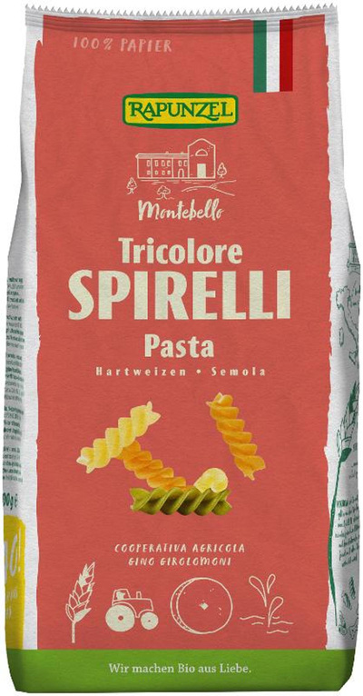 Produktfoto zu VPE Spirelli tricolor semola bunt 12x500g Rapunzel