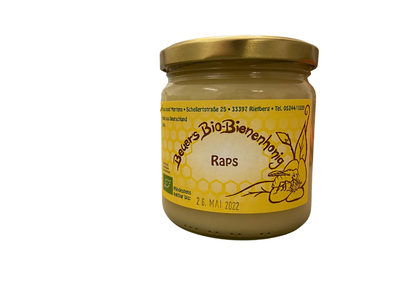 Produktfoto zu Honig Raps 500g Beuer's Bio-Bienenhonig