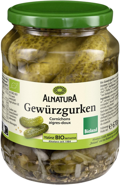 Produktfoto zu Gewürzgurken 670g Alnatura