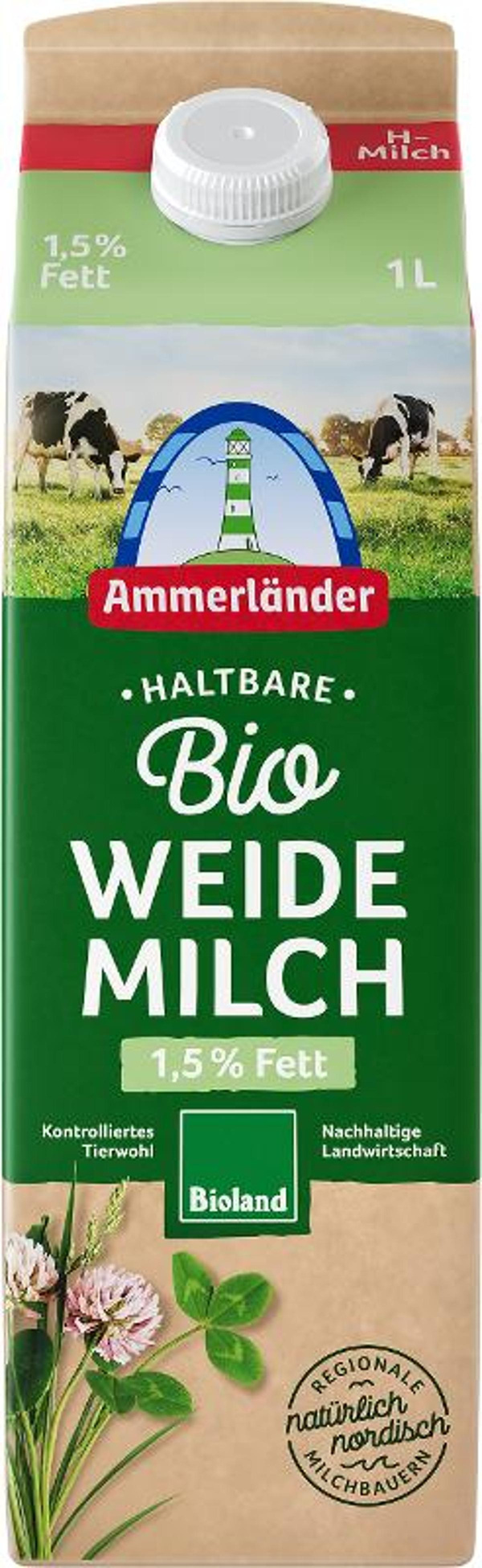 Produktfoto zu H-Milch 1,5% 1 l Ammerländer Molkerei