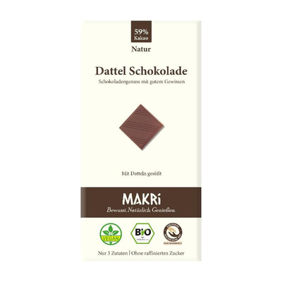 Produktfoto zu Dattel Schokolade Natur 59% Makri
