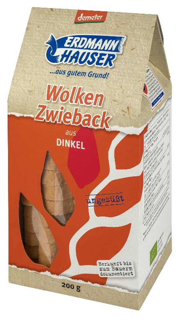 Produktfoto zu VPE Dinkel Wolken-Zwieback 6x200g ErdmannHAUSER