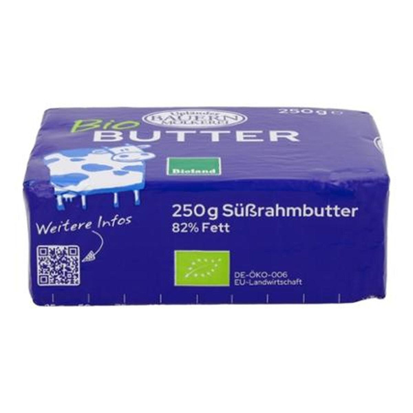 Produktfoto zu Süßrahmbutter 250g Upländer Bauernmolkerei