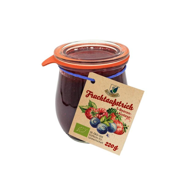 Produktfoto zu Fruchtaufstrich 3-Beeren-Auslese 220g Kiebitzhof