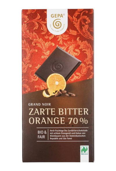 Produktfoto zu Zartbitter Schokolade Orange 100g GEPA