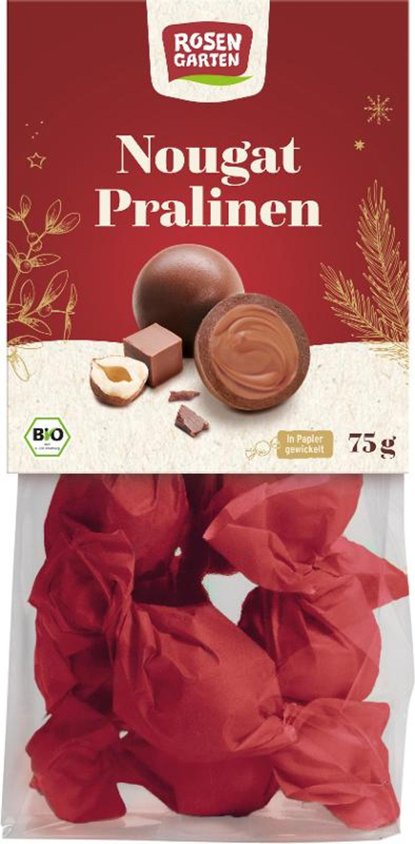 Produktfoto zu Weihnachts Nougat Pralinen 75g Rosengarten