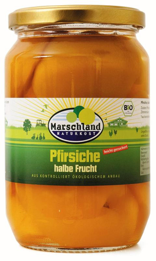 Produktfoto zu Pfirsiche halbe Frucht 720ml Marschland