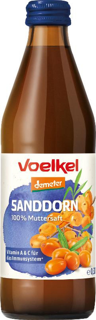 Produktfoto zu Sanddorn Muttersaft 0,33l Voelkel