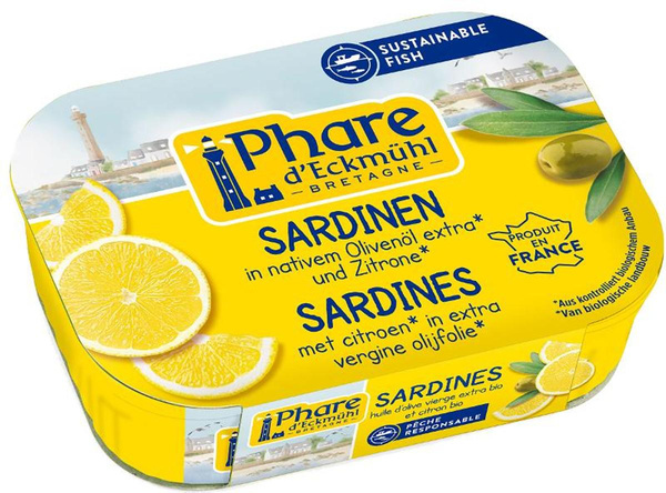 Produktfoto zu Sardinen mit Olivenöl und Zitrone 135g Phare d`Eckmühl