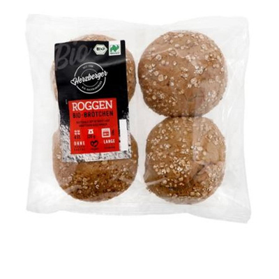 Produktfoto zu Roggenbrötchen 4 Stück (320g) Herzberger