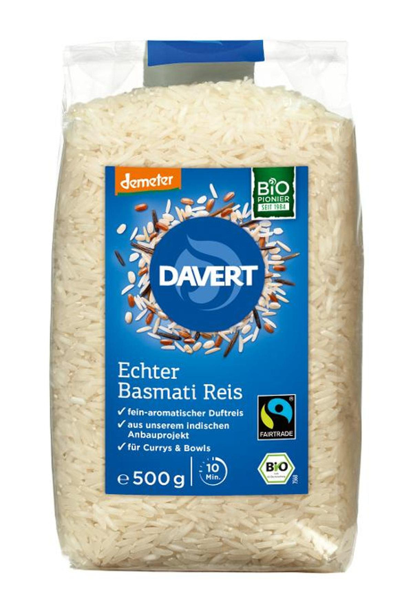 Produktfoto zu VPE Reis Echter Basmati weiß 8x500g Davert