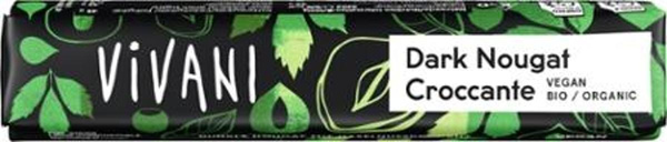 Produktfoto zu Schokoriegel Dark Nougat Croccant 35g Vivani