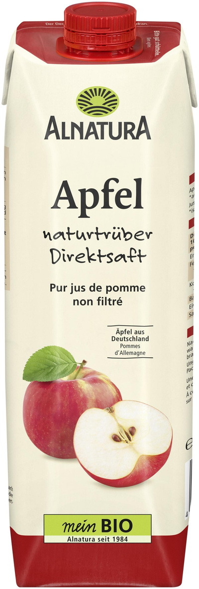 Produktfoto zu Apfelsaft naturtrüb 1 l Alnatura