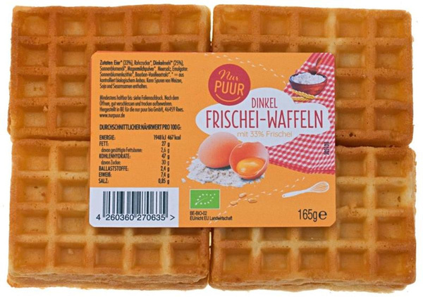 Produktfoto zu Dinkel Frischeiwaffeln 165g Nur Puur