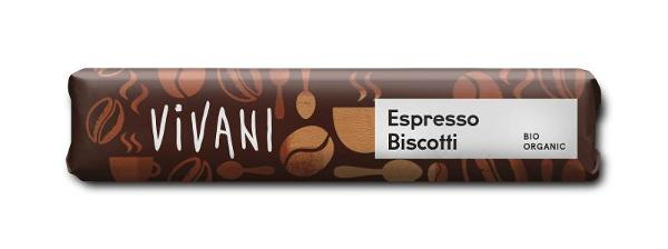 Produktfoto zu VPE Schokoriegel Espresso Biscotti 18x40g Vivani