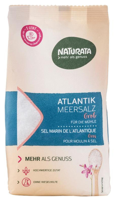 Produktfoto zu Meersalz Atlantik grob 500g Naturata, Salzmühle