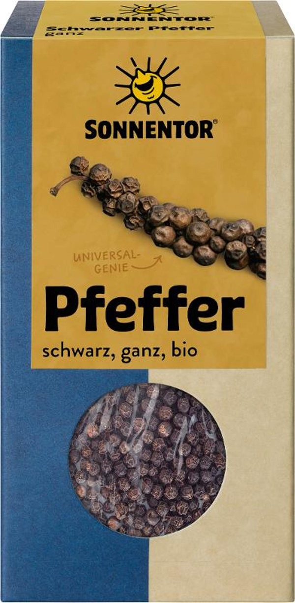 Produktfoto zu Pfeffer schwarz ganz 55g Sonnentor