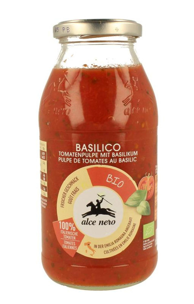 Produktfoto zu Tomatenpulpe mit Basilikum 500g Alce Nero