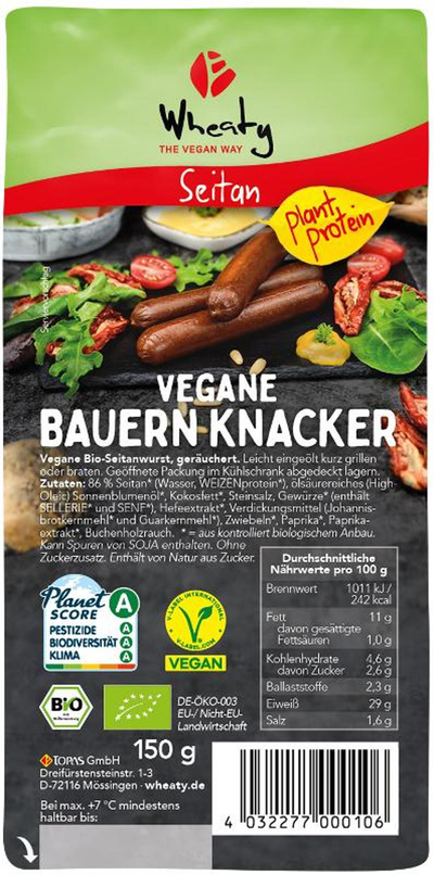 Produktfoto zu Vegane Bauern Knacker 150g Wheaty