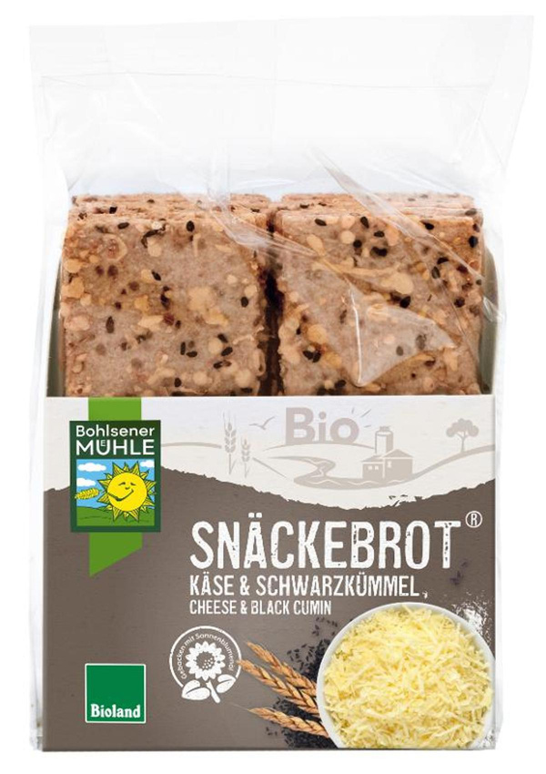 Produktfoto zu Snäckebrot Schwarzkümmel Käse 200g Bohlsener Mühle