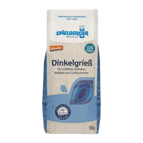Produktfoto zu VPE Dinkelgrieß 4x500g Spielberger